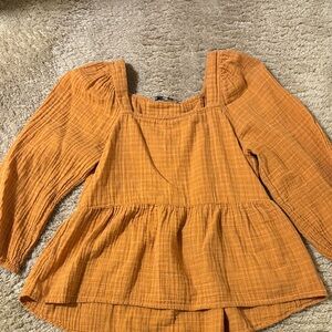 Madewell Terracotta Textured Blouse